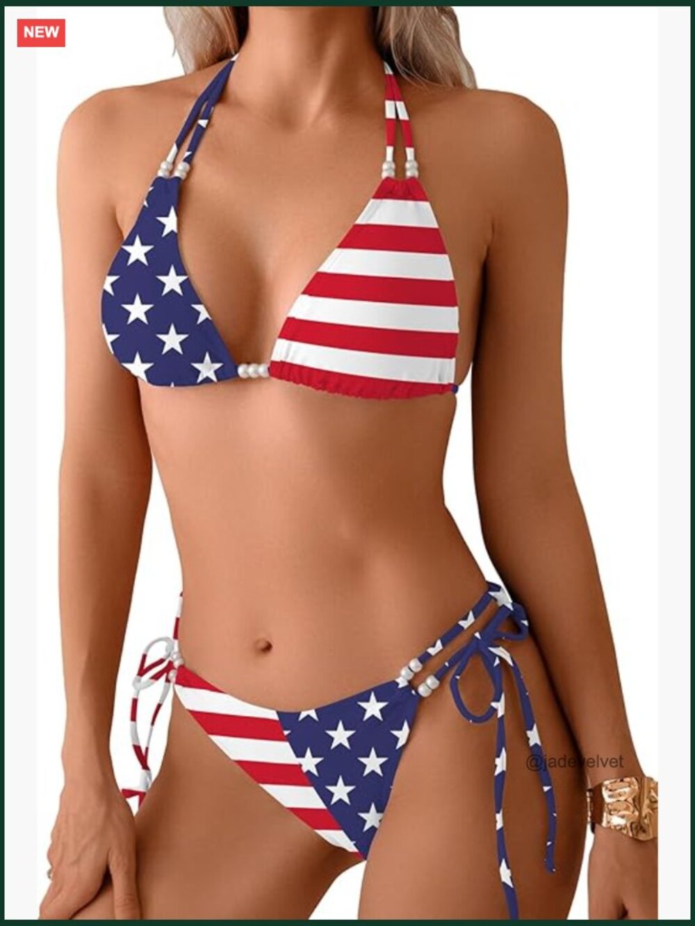 Triangle String Bikini Set Sexy Tie Side Two Piece Swimsuit Cute Halter
